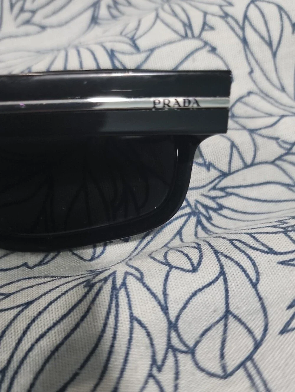 Prada Unisex Black Rectangular Sunglasses